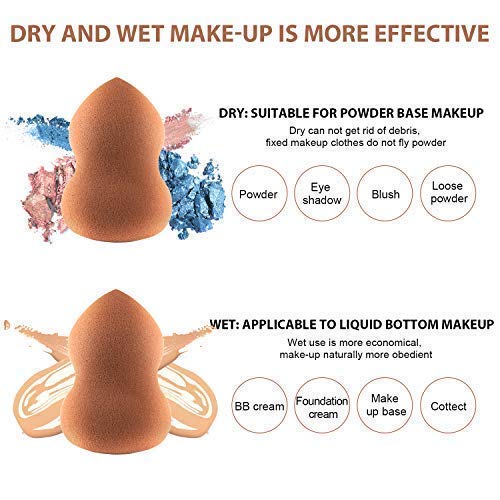 Esponja Maquillaje, 8 en 1 de Energy con estuche organizador de viaje, esponjas de maquillaje sin látex, soporte con 1 pinza para cejas, regalo ideal para niñas y amigos …