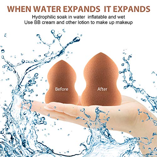 Esponja Maquillaje, 8 en 1 de Energy con estuche organizador de viaje, esponjas de maquillaje sin látex, soporte con 1 pinza para cejas, regalo ideal para niñas y amigos …