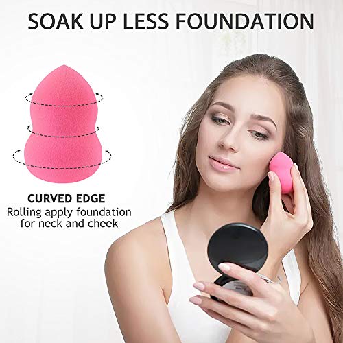 Esponja Maquillaje, Terresa 10 Pack de Makeup Blender Beauty para Base de Maquillaje, Ideal para Líquidos, Cremas y Polvos 9 Piezas Esponja De Maquillaje + 1 Piezas Makeup Esponja Soportes
