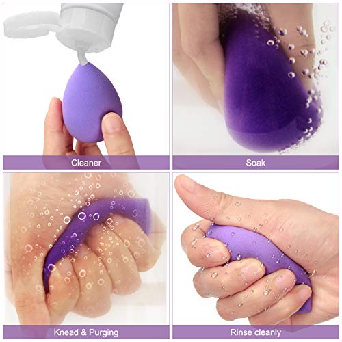 Esponjas de maquillaje, Beauty Blender Belicoo, set de 6 esponjas para base de material no alérgico y sin látex/en polvo/en crema. Esponjas de maquillaje suaves multicolores/multiformas