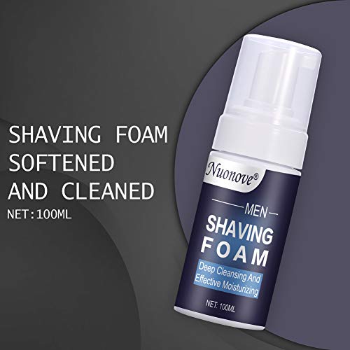 Espuma de Afeitar, Espuma Hidratante, Espuma de afeitar para hombres, para el cuidado de la piel sensible afeitado de barba y lavado de barba y limpieza facial, 3 en 1 (100 ml)