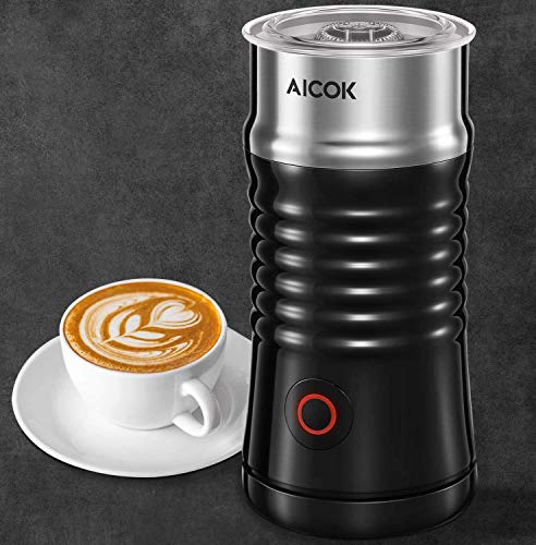 Espumador Leche Eléctrico Batidora de Leche, 3 Modos Espuma Frío, Caliente y Calentar, Acero Inoxidable, Espuma Rica, 240ml, Apagamiento Automático, Protección Contra-sobrecalentar
