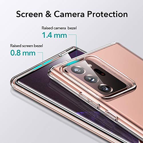 ESR Funda Metal Kickstand para Samsung Note 20 Ultra 5G 2020[Soporte Vertical y Horizontal] [Protección Reforzada contra Caídas] Funda para Samsung Galaxy Note 20 Ultra 5G[Transparente]