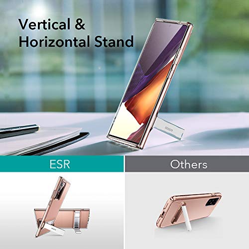ESR Funda Metal Kickstand para Samsung Note 20 Ultra 5G 2020[Soporte Vertical y Horizontal] [Protección Reforzada contra Caídas] Funda para Samsung Galaxy Note 20 Ultra 5G[Transparente]