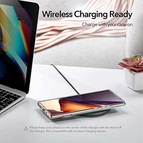 ESR Funda Metal Kickstand para Samsung Note 20 Ultra 5G 2020[Soporte Vertical y Horizontal] [Protección Reforzada contra Caídas] Funda para Samsung Galaxy Note 20 Ultra 5G[Transparente]
