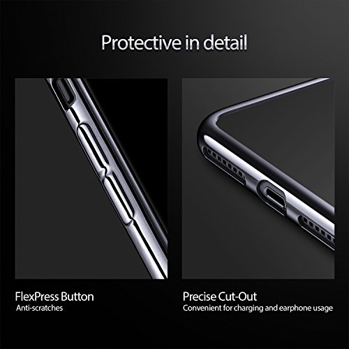 ESR Funda para iPhone 8 Plus/ 7 Plus, Transparente Suave TPU Gel [Ultra Fina] [Protección a Bordes y Cámara] [Compatible con Carga Inalámbrica] para Apple iPhone 7 Plus iPhone 8 Plus -Negro