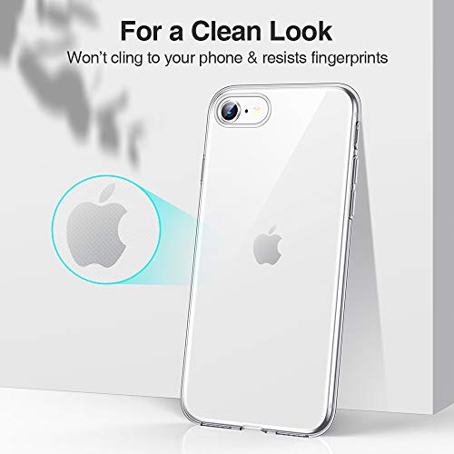 ESR Funda para iPhone SE 2020/8/7 [Funda TPU][No amarillea][Tapa Trasera de Solo 1,1 mm] [Esquinas con Absorción de Golpes][Funda de Silicona Flexible] Funda para iPhone SE 2ª Generación Transparente