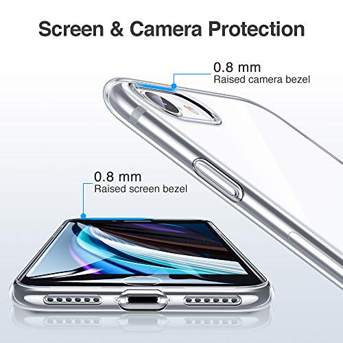 ESR Funda para iPhone SE 2020/8/7 [Funda TPU][No amarillea][Tapa Trasera de Solo 1,1 mm] [Esquinas con Absorción de Golpes][Funda de Silicona Flexible] Funda para iPhone SE 2ª Generación Transparente