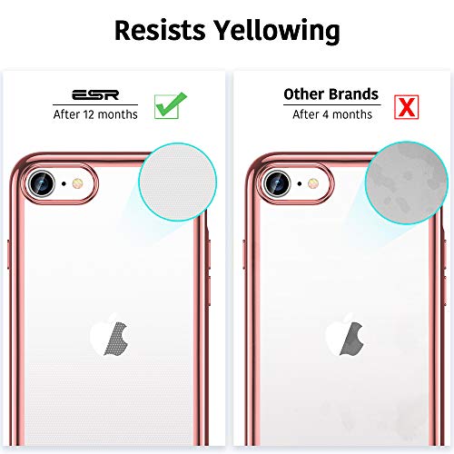 ESR Funda para iPhone SE/8/7 [Funda TPU][No amarillea][Tapa Trasera de Solo 1,1 mm] [Esquinas con Absorción de Golpes][Funda de Silicona Flexible] Oro Rosa