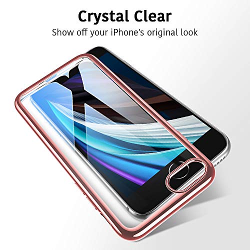 ESR Funda para iPhone SE/8/7 [Funda TPU][No amarillea][Tapa Trasera de Solo 1,1 mm] [Esquinas con Absorción de Golpes][Funda de Silicona Flexible] Oro Rosa