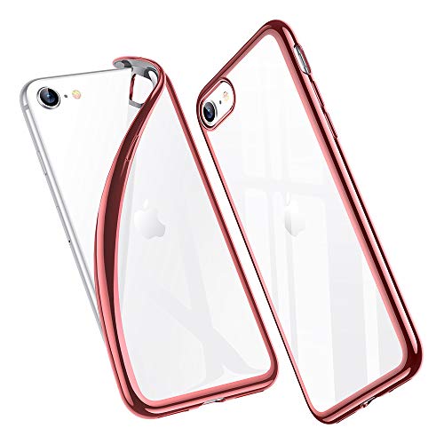 ESR Funda para iPhone SE/8/7 [Funda TPU][No amarillea][Tapa Trasera de Solo 1,1 mm] [Esquinas con Absorción de Golpes][Funda de Silicona Flexible] Oro Rosa