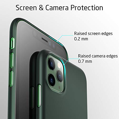 ESR Funda Serie Appro Slim para iPhone 11 Pro. Acabado Mate. Funda Ultrafina. Compatible con Carga Inalámbrica. para iPhone 11 Pro 5,8” (2019), Verde.