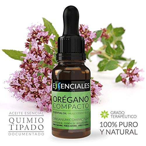 Essenciales - Aceite Esencial de Orégano Compacto/Salvaje, 100% Puro, 10 ml | Aceite Esencial Origanum Compactum