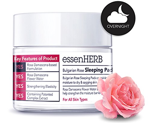 ESSENHERB BULGARIAN ROSE SLEEPING PACK, Providing Moisture to Dry, Droopy Skin. Whitening and Anti-Wrinkle, Hydrating Mask (100ML)