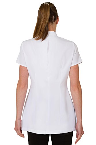 Essentials Túnica de Belleza para el Cuerpo Cruzado Peluquería SPA Masaje Terapeuta Trabajo de Salud Uniforme de salón de uñas - Blanca - 14
