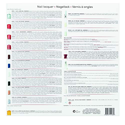 Essie - Calendario de Adviento, Incluye 18 Productos de Manicura y 6 Regalos Sorpresa