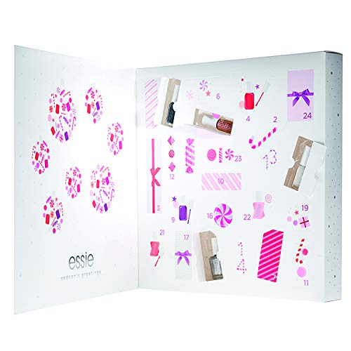 Essie - Calendario de Adviento, Incluye 18 Productos de Manicura y 6 Regalos Sorpresa