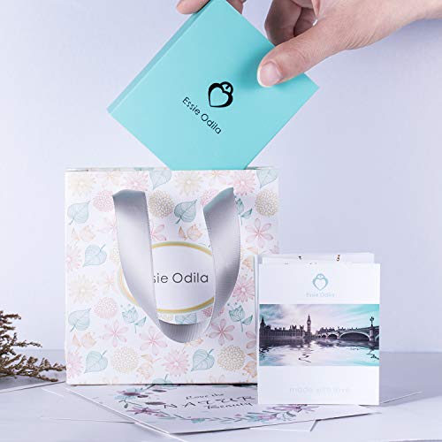 ESSIE ODILA Collar de Madre e Hija, Huella de Bebe Colgante de Corazón en Plata de Ley 925, 45cm Cadena