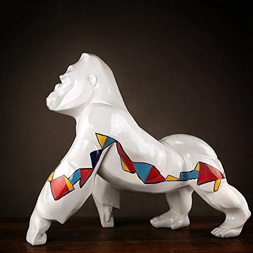 Estatua del Gorila Adornos Animal Abstracto Figura Escultura de Resina para Decoración Hogareña Bar de la Oficina Accesorios Regalos Manualidades 60 x 27 x 50 cm (A)