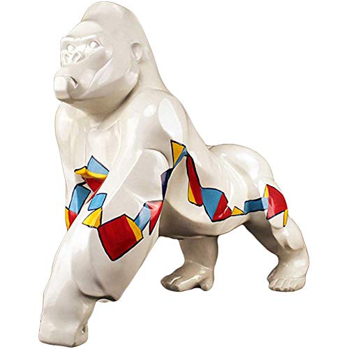 Estatua del Gorila Adornos Animal Abstracto Figura Escultura de Resina para Decoración Hogareña Bar de la Oficina Accesorios Regalos Manualidades 60 x 27 x 50 cm (A)