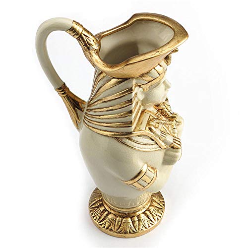 Estatuas Figuritas Decoración Escultura Figuritas Decorativas Estatuas Jarrón De Faraón De Estilo Egipcio Jarrón De Arte De Cerámica Creativo Forma De Cabeza De Figuera Decorativa para El Ho