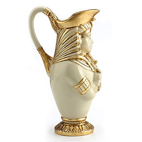 Estatuas Figuritas Decoración Escultura Figuritas Decorativas Estatuas Jarrón De Faraón De Estilo Egipcio Jarrón De Arte De Cerámica Creativo Forma De Cabeza De Figuera Decorativa para El Ho