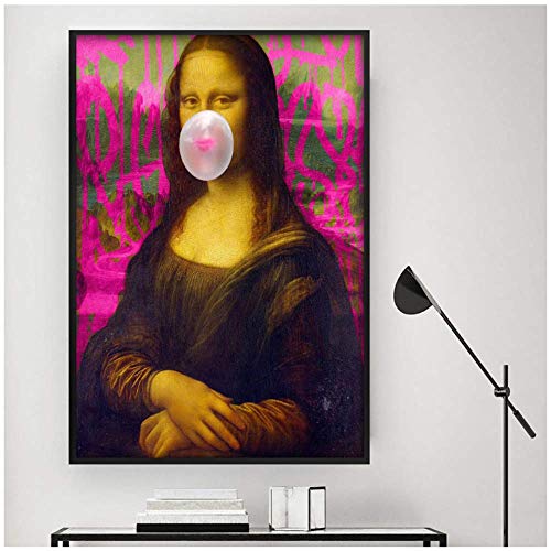 Estilo nórdico Lisa White Bubble Gum Poster Wall Art Canvas Prints Painting Pictures Living Room Modern Home Decor-20x28 pulgadas Sin marco
