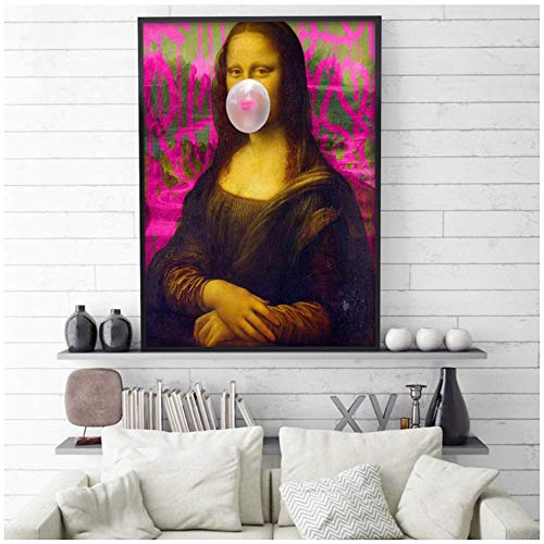 Estilo nórdico Lisa White Bubble Gum Poster Wall Art Canvas Prints Painting Pictures Living Room Modern Home Decor-20x28 pulgadas Sin marco