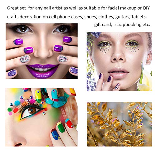 Estrás para decoración de uñas, reverso plano, multicolor, lote de 4000 unidades, incluye pinza de regalo