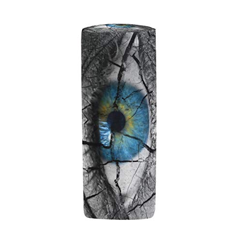 Estuche con textura agrietada para lápices de ojos azules, ideal para la escuela, para niños, de gran capacidad, para maquillaje, cosméticos o para oficina, bolsa de viaje