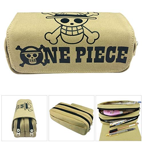 Estuche de anime ONE PIECE Bolsa de Lápiz Lapicero Lapices Pencil Case Portalapices Neceser Maquillaje para Material de Papelería con para Estudiantes en Escuela