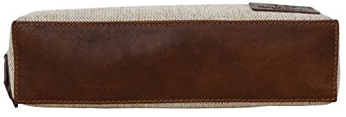 Estuche de cuero Gusti- Estuche para lápices"Franklin" Estuche para lápices rollo de cuero marrón