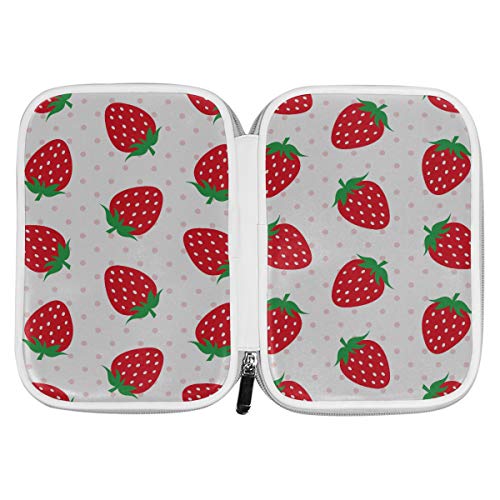 Estuche de lápices de colores Natural Pink Fruit Impreso Strawberry Makeup Pouch Small Womans Make Up Bag Multifuncional Boys Travel Toiletry Bag For Men Women