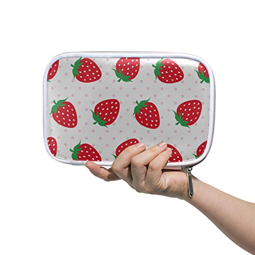 Estuche de lápices de colores Natural Pink Fruit Impreso Strawberry Makeup Pouch Small Womans Make Up Bag Multifuncional Boys Travel Toiletry Bag For Men Women