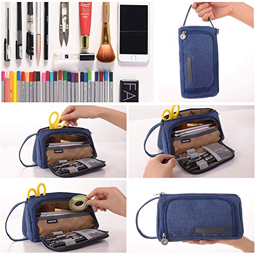 Estuche de Lápices, Estuches Escolar Grande, Estuche Multifuncional con Cremallera, Bolsa de Cosméticos, Bolsa de Papelería, Escuela y Oficina de Alta Calidad Grande Estuches (azul púrpura)