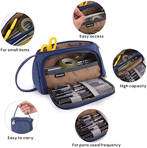 Estuche de Lápices, Estuches Escolar Grande, Estuche Multifuncional con Cremallera, Bolsa de Cosméticos, Bolsa de Papelería, Escuela y Oficina de Alta Calidad Grande Estuches (azul púrpura)