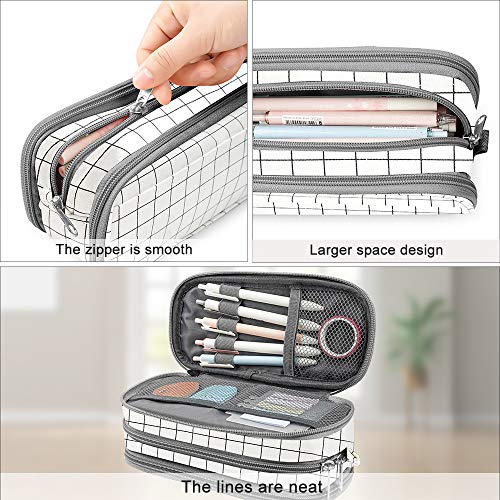 Estuche de lápices Gran capacidad Soporte para bolígrafos Bolsa Caja Maquillaje Bolsa Almacenamiento grande Papelería Organizador Escuela Colegio Oficina para adolescentes Niñas Estudiante