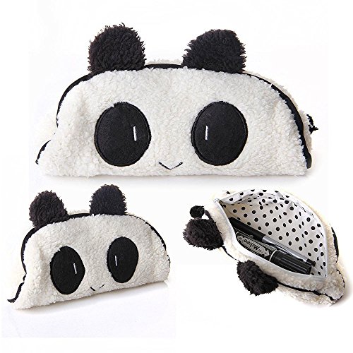 Estuche de Lápiz Suave Panda,Bolso Encantador del Caso de la Pluma del Lápiz Panda Felpa,Multifunción Bolso de Maquillaje Bolsas de Papelería/Cosmético