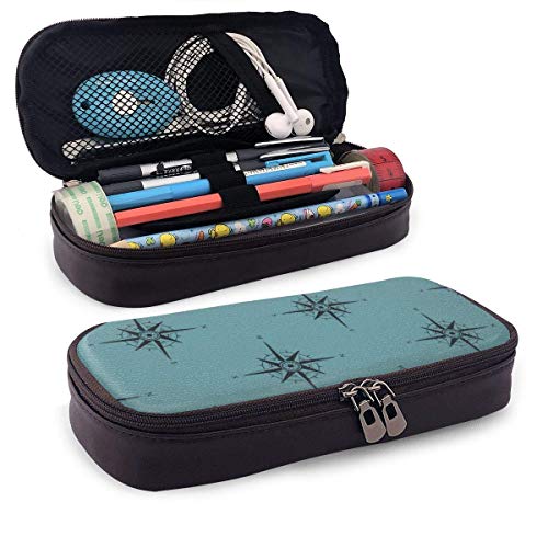 Estuche Escolar de Gran Capacidad, Bolsa de Lápiz Organizador para Material Papelería con Cremallera Doble Arreglo de brújula náutica para Hombre Mujer Estudiante en Escuela Oficina