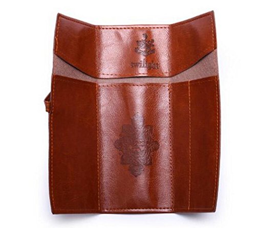 Estuche Escolar Estuches Bolis Estilo Vintage Caja De LáPiz Bolígrafo Plumas de la Escuela Universidad para Estudiantes Alumnos Chicas Niños de Cuero PU Marrón (marrón-2)