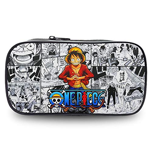 Estuche Lapices De Anime,Bolso de Cosméticos Estuche Escolar Bolsa De Lápiz Portable Estuche Organizador,Para Estudiantes En Escuela Y En Oficina（One Piece）