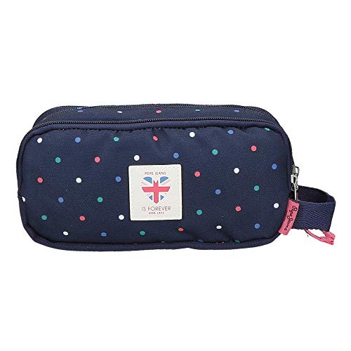 Estuche Pepe Jeans Molly Triple Cremallera, Azul, 22 x 10 x 9 cm