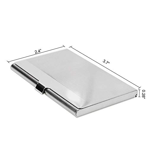 Estuche profesional para tarjetas de visita, playa de la bahía hermosa, titular de la tarjeta de acero inoxidable (plata 87)