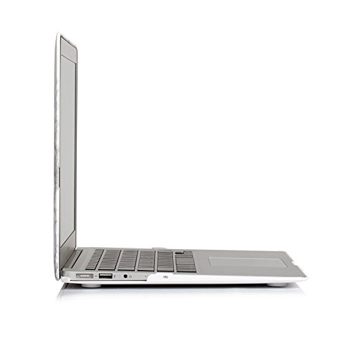 Estuche Ruban MacBook Air de 13 pulgadas - Se adapta a las generaciones anteriores A1466/A1369, funda protectora con cierre a presión rígida delgada, mármol blanco