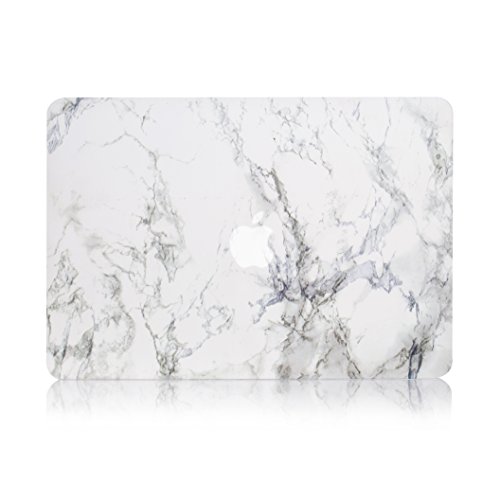 Estuche Ruban MacBook Air de 13 pulgadas - Se adapta a las generaciones anteriores A1466/A1369, funda protectora con cierre a presión rígida delgada, mármol blanco