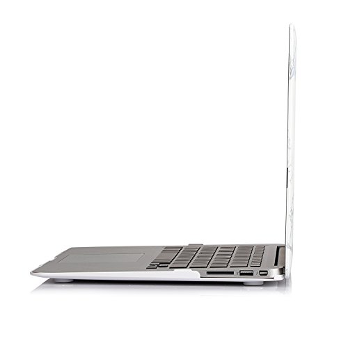Estuche Ruban MacBook Air de 13 pulgadas - Se adapta a las generaciones anteriores A1466/A1369, funda protectora con cierre a presión rígida delgada, mármol blanco