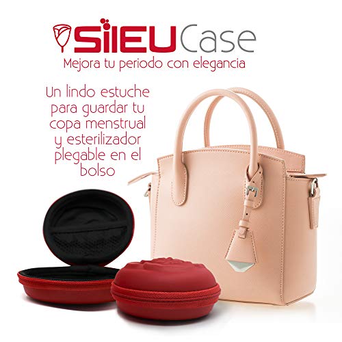 Estuche SileuCase para copas menstruales – Ideal para llevar tu tampón o copa menstrual de forma elegante y discreta en tu bolso o para viajes - Grande, 10 cm - Rosa