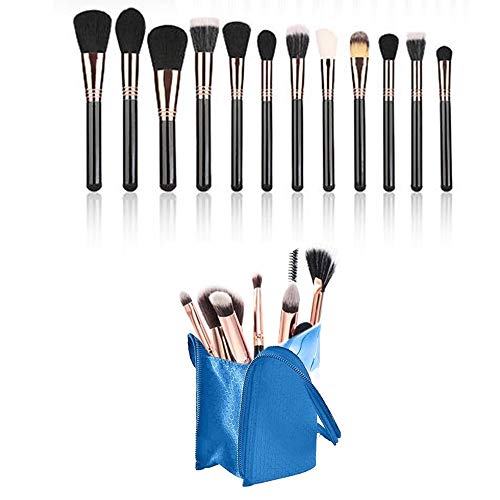 Estuche transparente para brochas de maquillaje de viaje, organizador de brochas de viaje, estuche transparente con cremallera, portátil, impermeable, sin polvo, bolsa de papelería con divisor