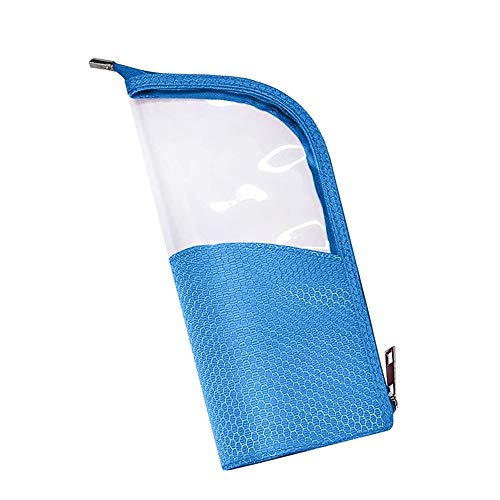 Estuche transparente para brochas de maquillaje de viaje, organizador de brochas de viaje, estuche transparente con cremallera, portátil, impermeable, sin polvo, bolsa de papelería con divisor