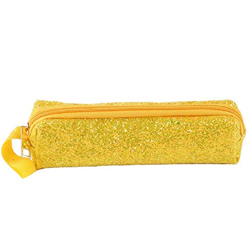 Estuches Amarillo 1 Unids Estuche de Lápiz Kawaii Colorido Lentejuelas Make UP Regalo Estuches Caja de Lápices Escolar Lápiz Estuche Lápiz Bolsa de Útiles Escolares Papelería